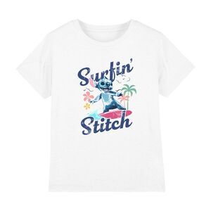 Lilo & Stitch Girls Surfin Waves T-Shirt / White